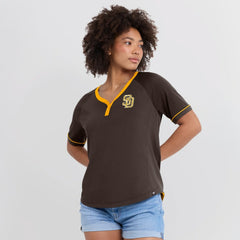 San Diego Padres Fanatics Women's League Diva Star Raglan V-Neck T-Shirt | MLB Shop