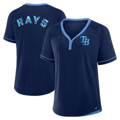 Tampa Bay Rays Fanatics Women's League Diva Star Raglan V-Neck T-Shirt | MLB US