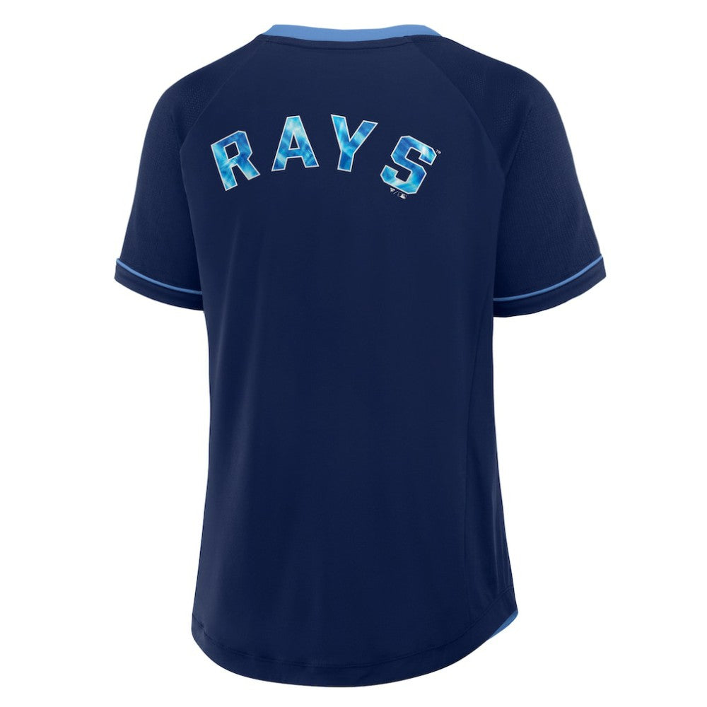 Tampa Bay Rays Fanatics Women's League Diva Star Raglan V-Neck T-Shirt | MLB US