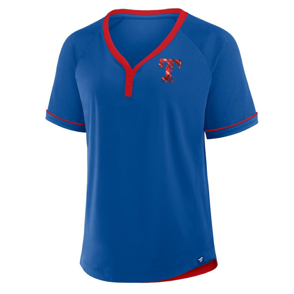 Texas Rangers Fanatics Women's League Diva Star Raglan V-Neck T-Shirt | MLB New