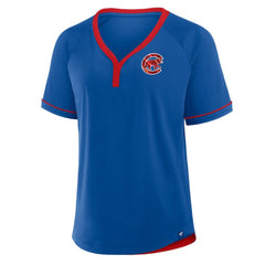 Chicago Cubs Fanatics Women's League Diva Star Raglan V-Neck T-Shirt | MLB On Sale