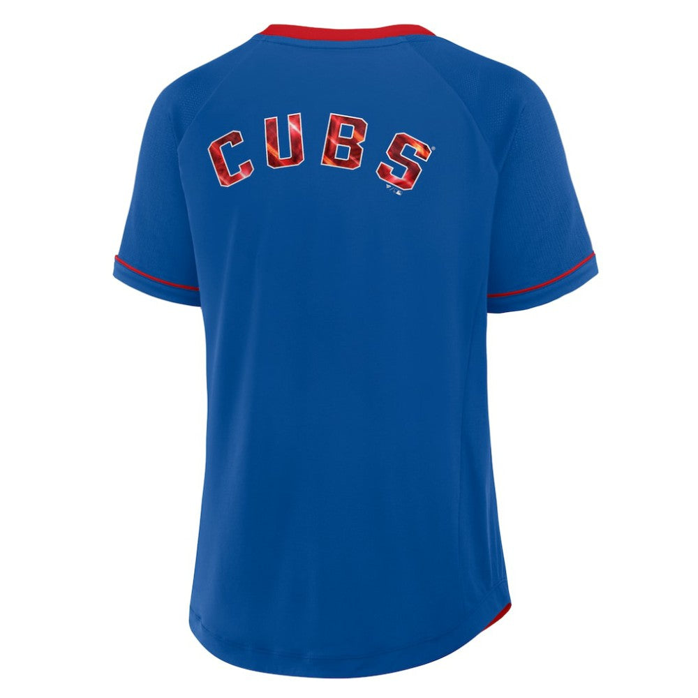 Chicago Cubs Fanatics Women's League Diva Star Raglan V-Neck T-Shirt | MLB On Sale