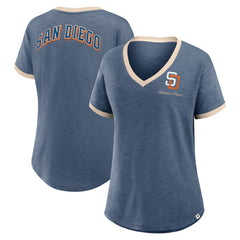 San Diego Padres Fanatics Women's Binge Worthy Stadium Slub V-Neck T-Shirt | MLB New