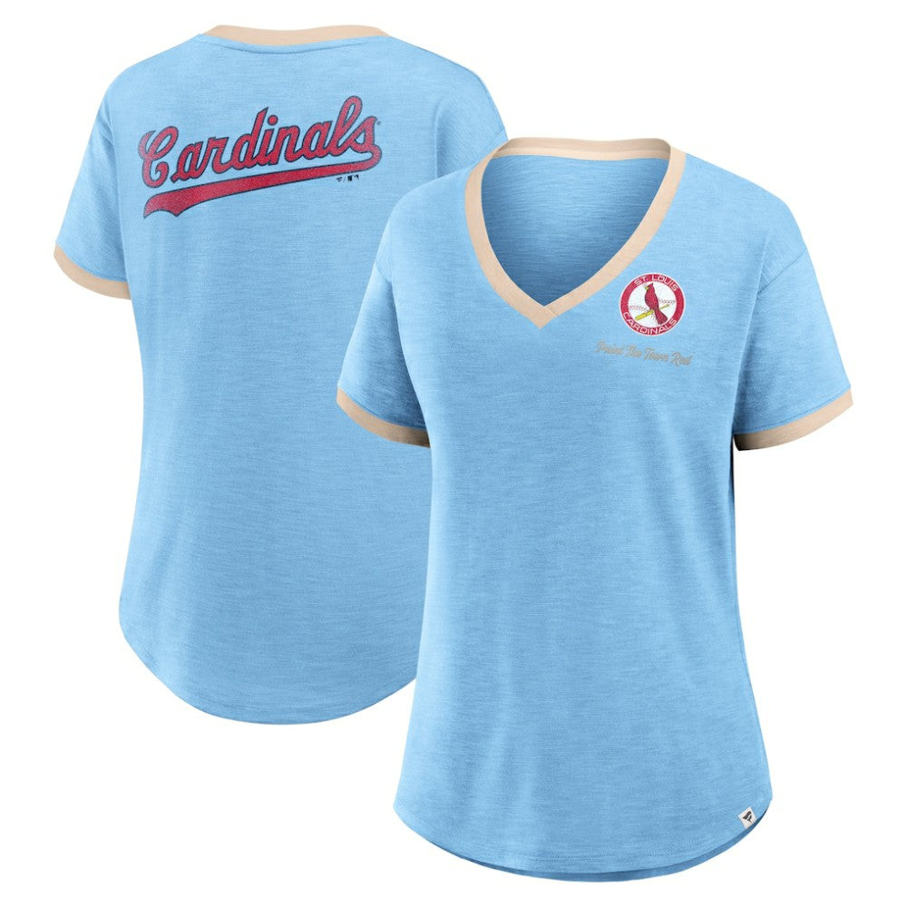 St. Louis Cardinals Fanatics Women's Binge Worthy Stadium Slub V-Neck T-Shirt | MLB For sale