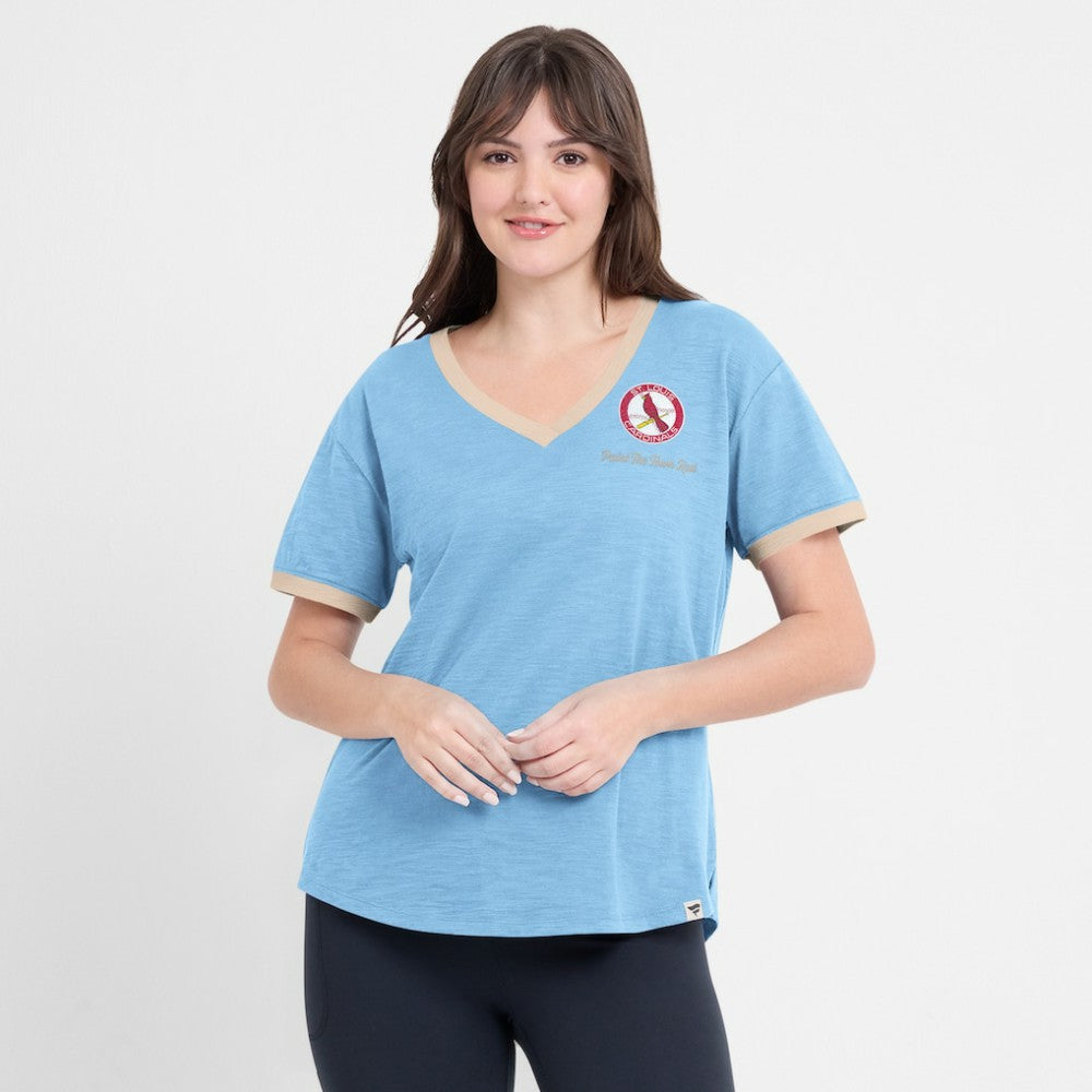 St. Louis Cardinals Fanatics Women's Binge Worthy Stadium Slub V-Neck T-Shirt | MLB For sale