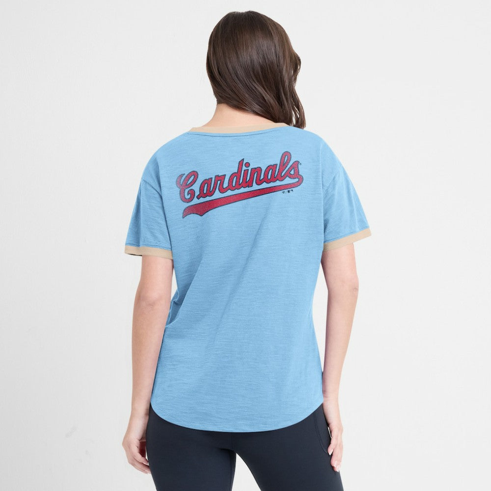 St. Louis Cardinals Fanatics Women's Binge Worthy Stadium Slub V-Neck T-Shirt | MLB For sale