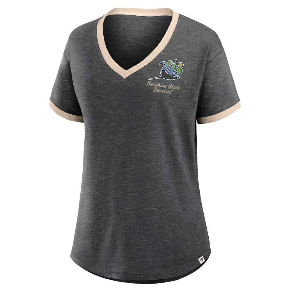 Tampa Bay Rays Fanatics Women's Binge Worthy Stadium Slub V-Neck T-Shirt | MLB Online