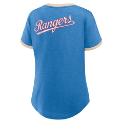 Texas Rangers Fanatics Women's Binge Worthy Stadium Slub V-Neck T-Shirt | MLB Discount