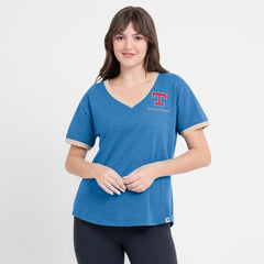 Texas Rangers Fanatics Women's Binge Worthy Stadium Slub V-Neck T-Shirt | MLB Discount