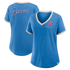 Atlanta Braves Fanatics Women's Binge Worthy Stadium Slub V-Neck T-Shirt | MLB Discount