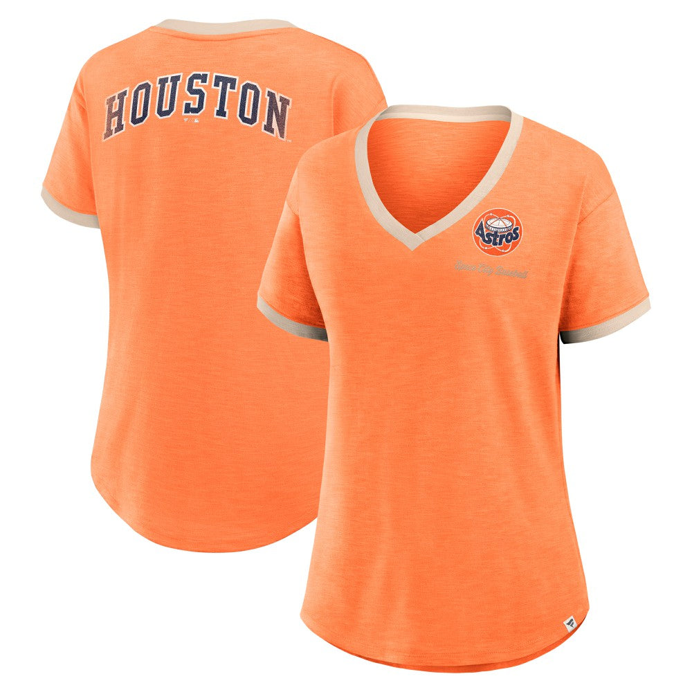 Houston Astros Fanatics Women's Binge Worthy Stadium Slub V-Neck T-Shirt | MLB US