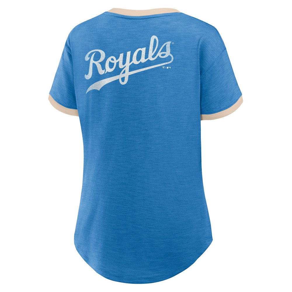 Kansas City Royals Fanatics Women's Binge Worthy Stadium Slub V-Neck T-Shirt | MLB Online