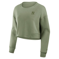 New York Yankees Fanatics Women's Studio Cropped Pullover Sweatshirt | MLB New