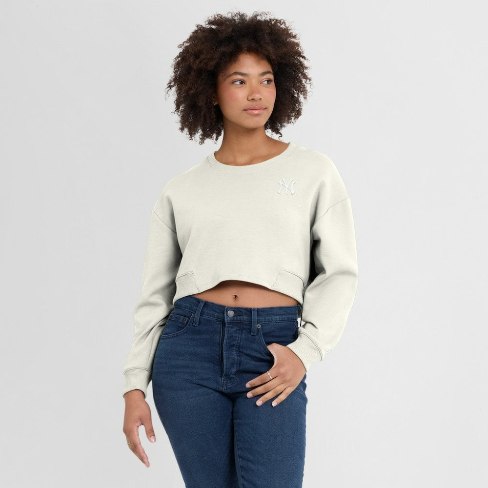 New York Yankees Fanatics Women's Studio Cropped Pullover Sweatshirt | MLB Shop