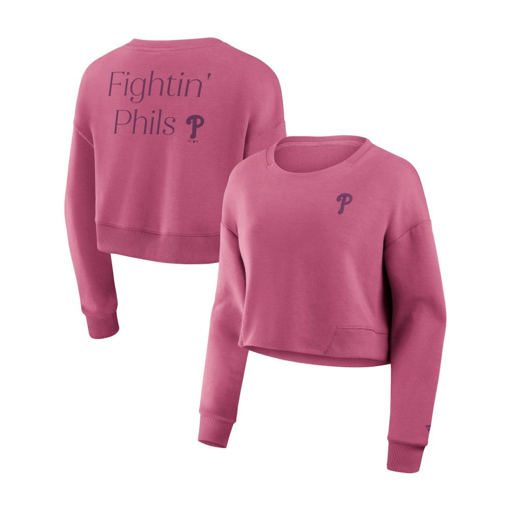 Philadelphia Phillies Fanatics Women's Studio Cropped Pullover Sweatshirt | MLB For sale