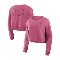 Philadelphia Phillies Fanatics Women's Studio Cropped Pullover Sweatshirt | MLB For sale