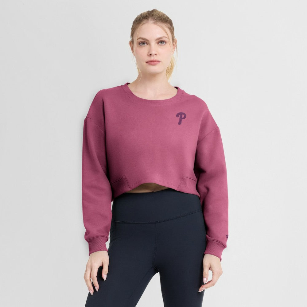 Philadelphia Phillies Fanatics Women's Studio Cropped Pullover Sweatshirt | MLB For sale