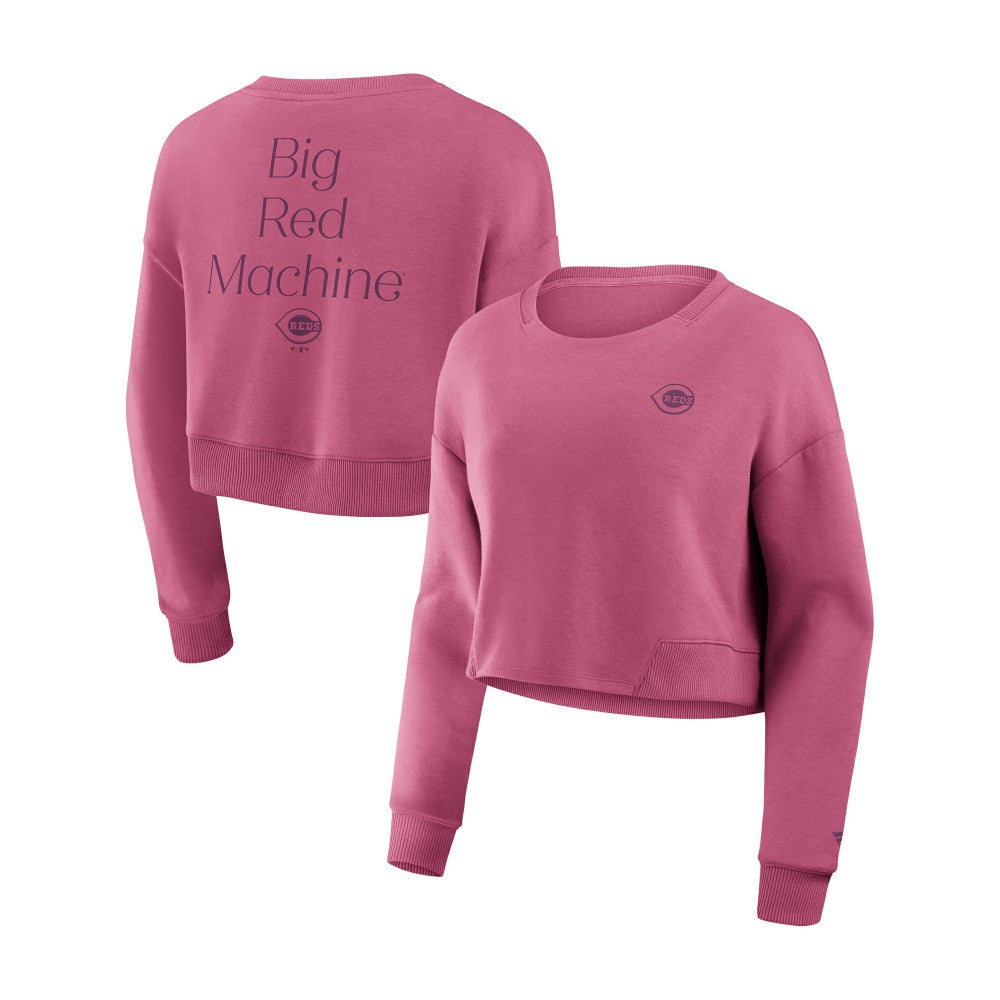 Cincinnati Reds Fanatics Women's Studio Cropped Pullover Sweatshirt | MLB New