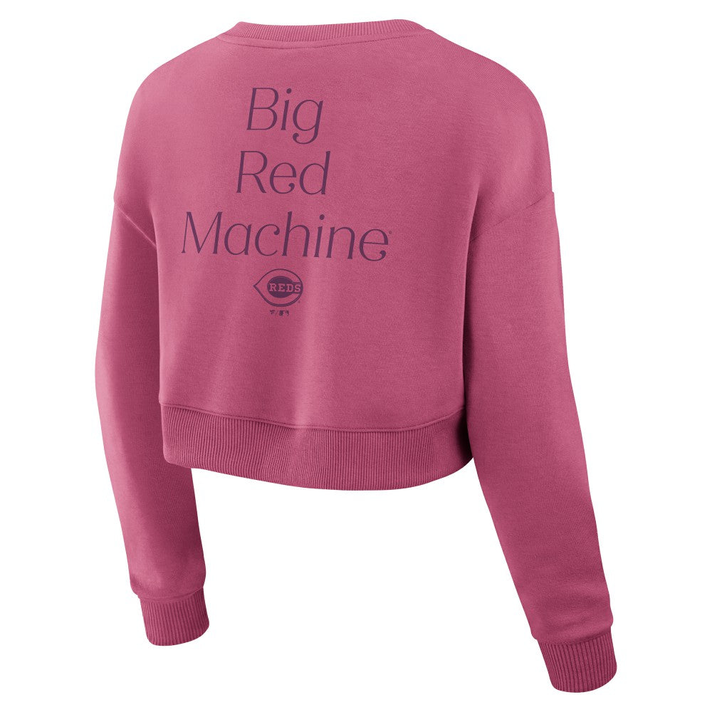 Cincinnati Reds Fanatics Women's Studio Cropped Pullover Sweatshirt | MLB New