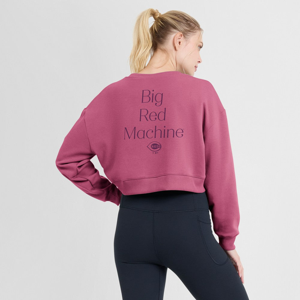 Cincinnati Reds Fanatics Women's Studio Cropped Pullover Sweatshirt | MLB New