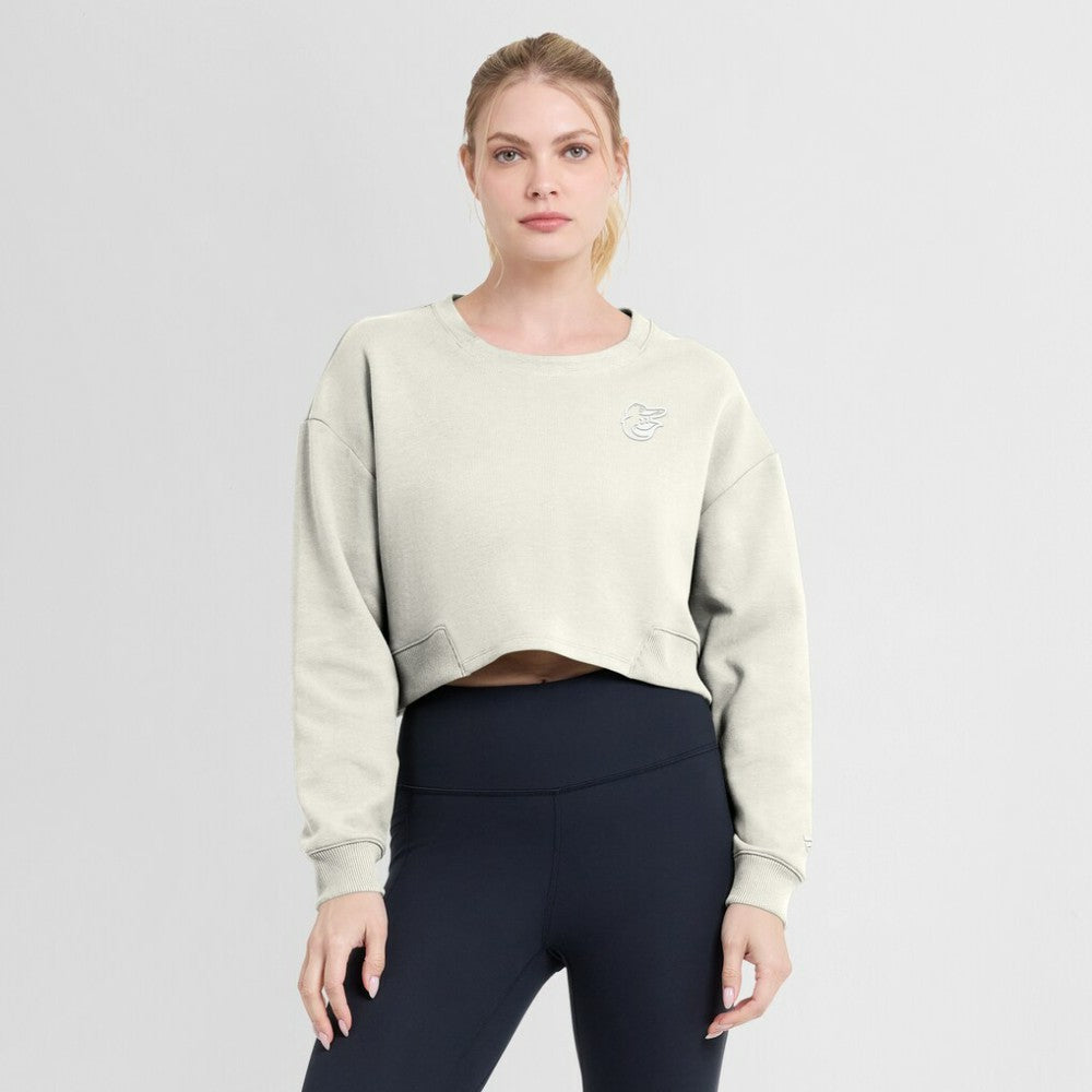 Baltimore Orioles Fanatics Women's Studio Cropped Pullover Sweatshirt | MLB Outlet
