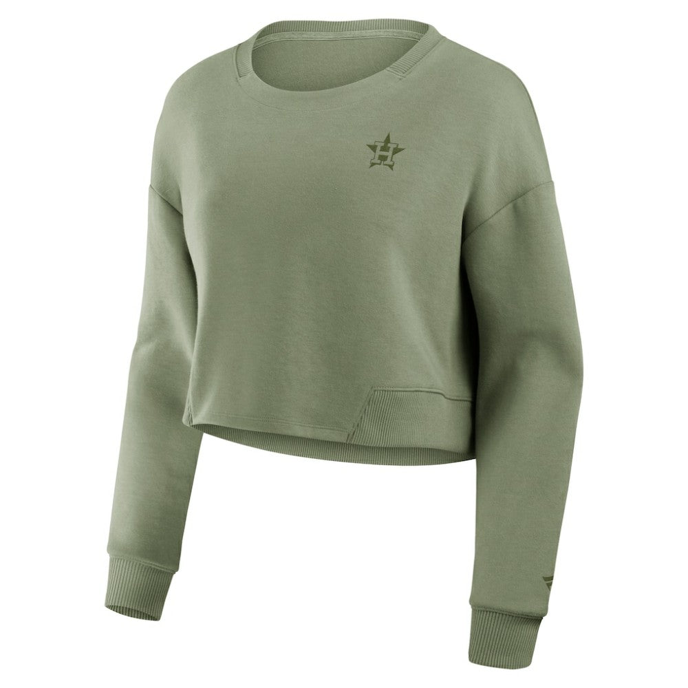 Houston Astros Fanatics Women's Studio Cropped Pullover Sweatshirt | MLB Shop