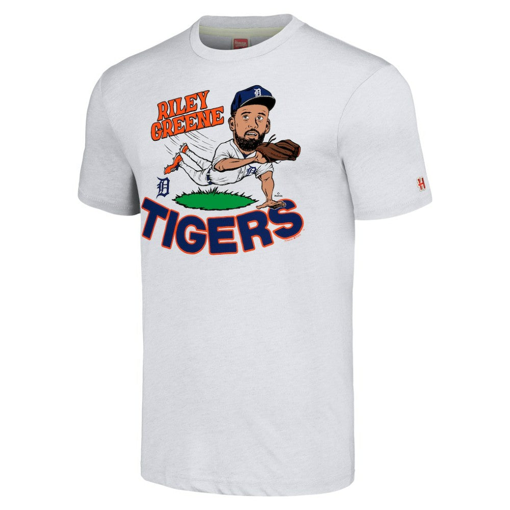Riley Greene Detroit Tigers Homage Caricature Player Tri-Blend T-Shirt | MLB Outlet