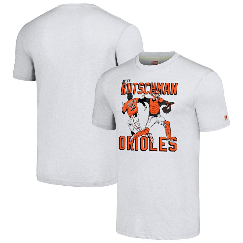 Adley Rutschman Baltimore Orioles Homage Caricature Player Tri-Blend T-Shirt | MLB Online