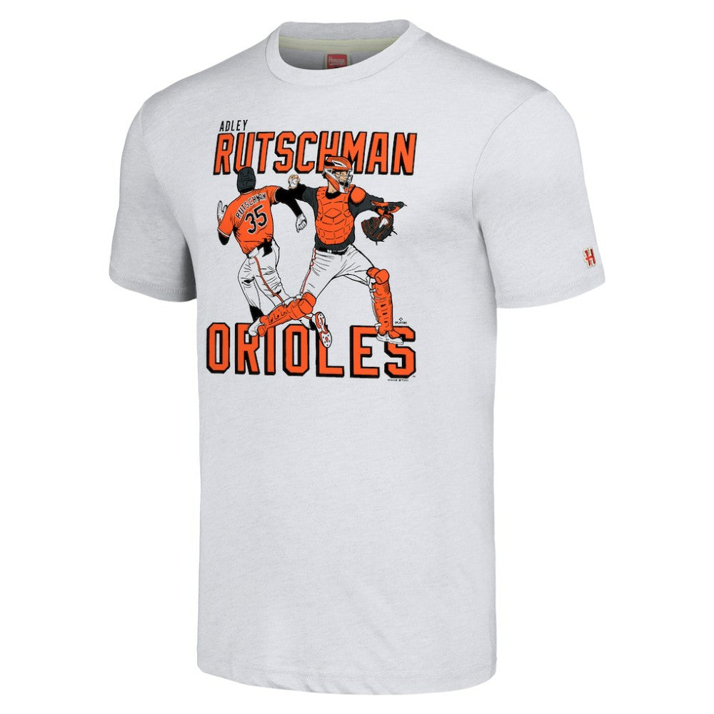 Adley Rutschman Baltimore Orioles Homage Caricature Player Tri-Blend T-Shirt | MLB Online