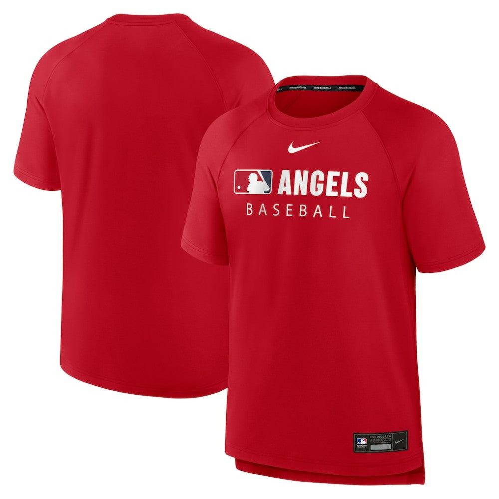 Los Angeles Angels Nike Authentic Collection Pregame Raglan Dri-FIT T-Shirt | MLB Discount