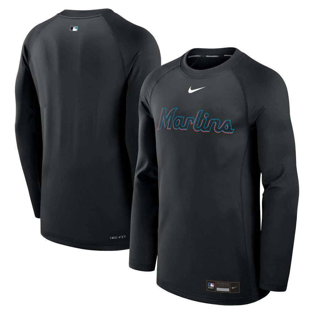 Miami Marlins Nike Authentic Collection Game Time Raglan Dri-FIT Long Sleeve T-Shirt | MLB Online