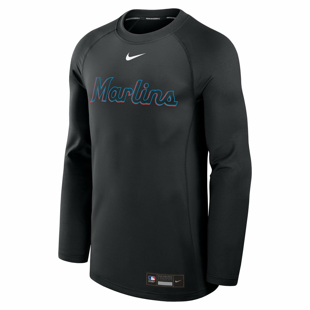 Miami Marlins Nike Authentic Collection Game Time Raglan Dri-FIT Long Sleeve T-Shirt | MLB Online