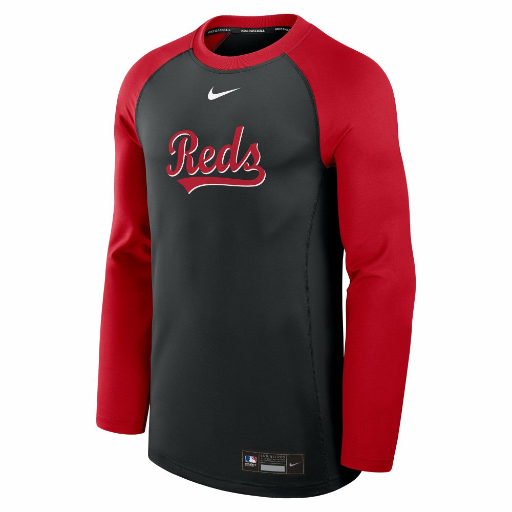 Cincinnati Reds Nike Authentic Collection Game Time Raglan Dri-FIT Long Sleeve T-Shirt | MLB Outlet