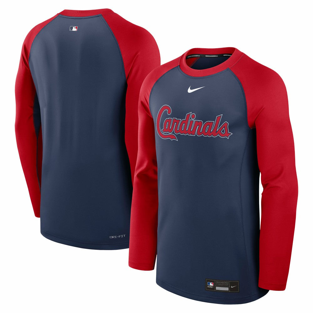 St. Louis Cardinals Nike Authentic Collection Game Time Raglan Dri-FIT Long Sleeve T-Shirt | MLB On Sale