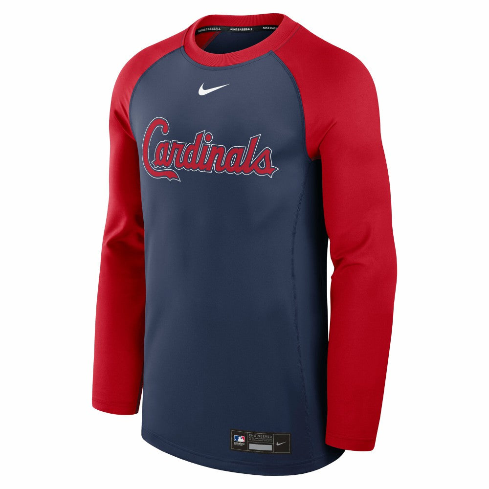 St. Louis Cardinals Nike Authentic Collection Game Time Raglan Dri-FIT Long Sleeve T-Shirt | MLB On Sale