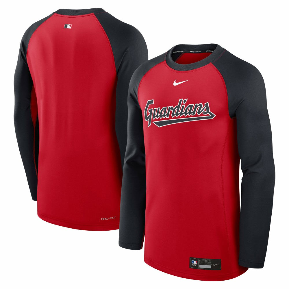 Cleveland Guardians Nike Authentic Collection Game Time Raglan Dri-FIT Long Sleeve T-Shirt | MLB Shop