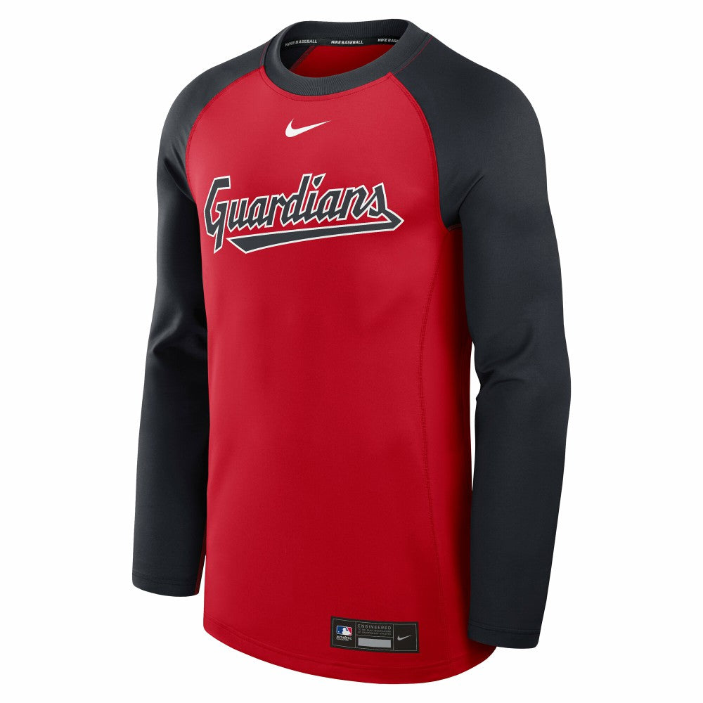 Cleveland Guardians Nike Authentic Collection Game Time Raglan Dri-FIT Long Sleeve T-Shirt | MLB Shop