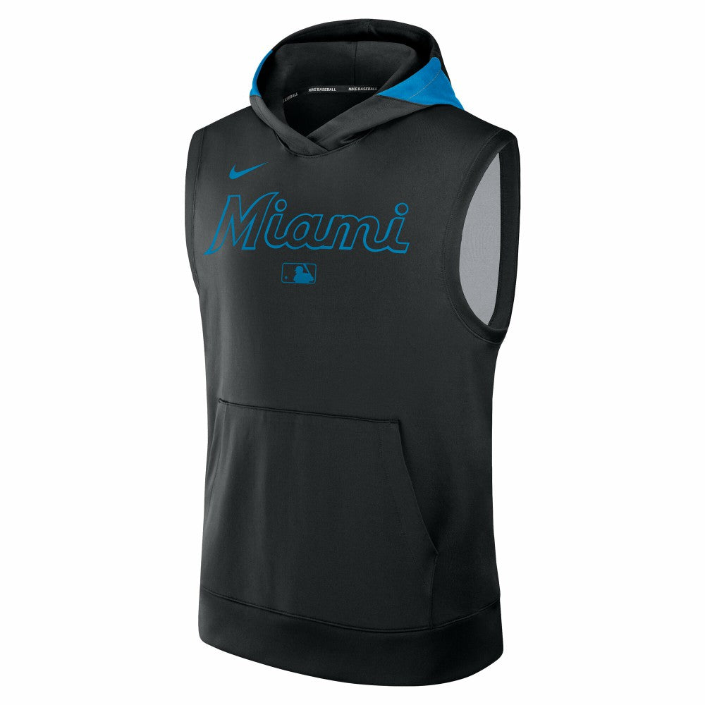 Miami Marlins Nike Authentic Collection Dri-FIT Sleeveless Hoodie | MLB For sale