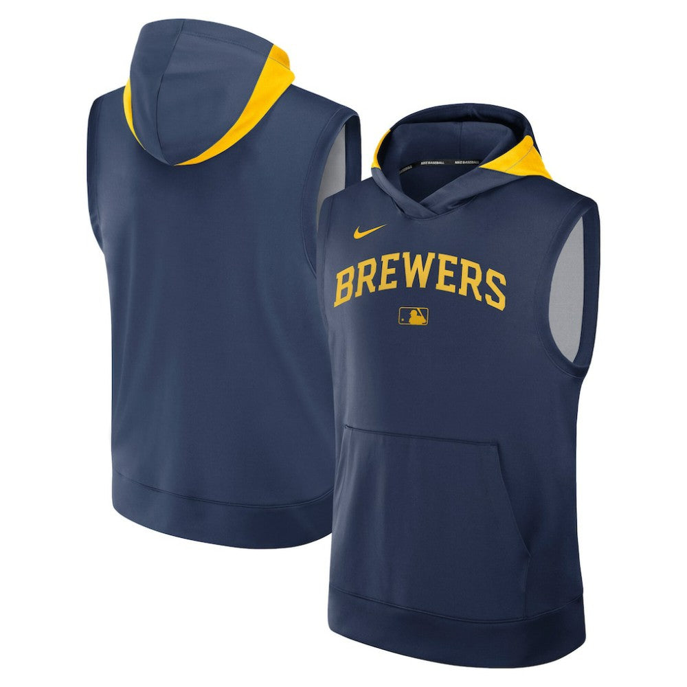 Milwaukee Brewers Nike Authentic Collection Dri-FIT Sleeveless Hoodie | MLB Sale