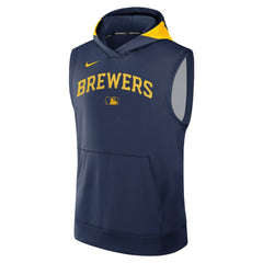 Milwaukee Brewers Nike Authentic Collection Dri-FIT Sleeveless Hoodie | MLB Sale