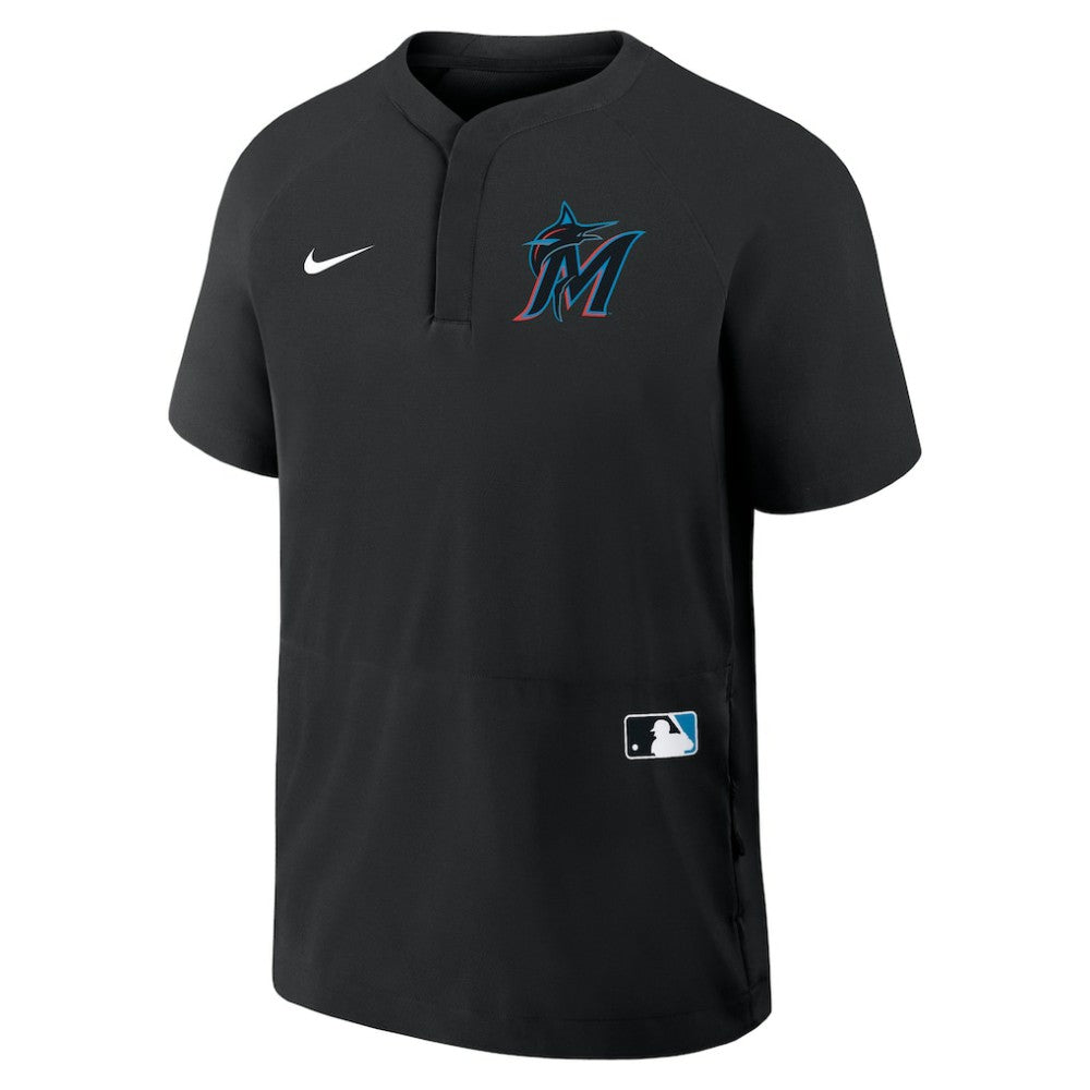 Miami Marlins Nike Authentic Collection Raglan Short Sleeve Windshirt | MLB Discount