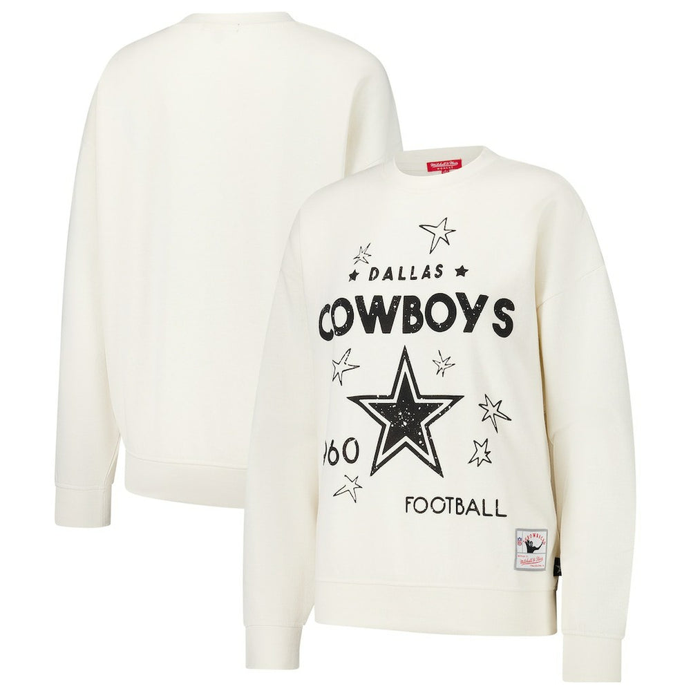Dallas Cowboys Mitchell & Ness Women's Lightweight 3.0 Logo Pullover Sweatshirt