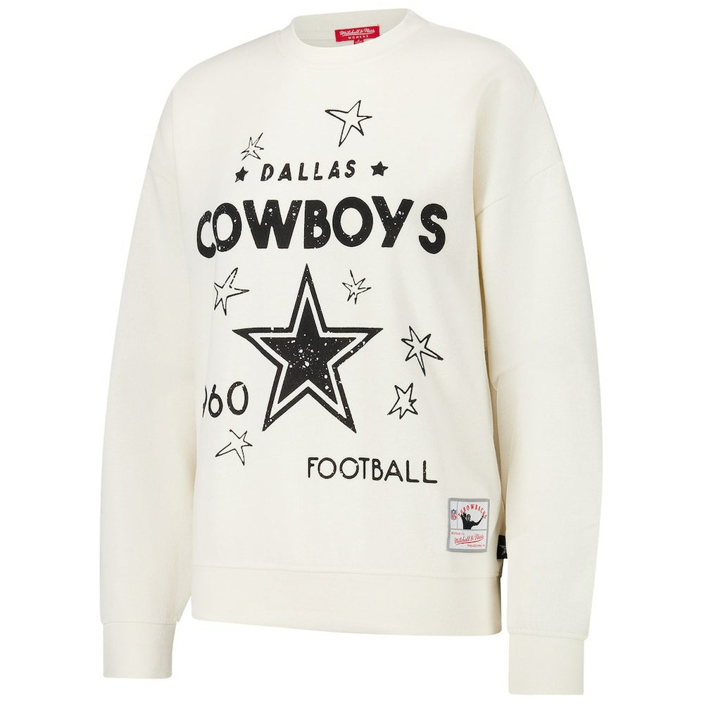Dallas Cowboys Mitchell & Ness Women's Lightweight 3.0 Logo Pullover Sweatshirt