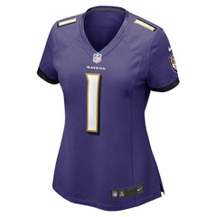 Baltimore Ravens Nike Number 1 Bride  Women's Game Jersey