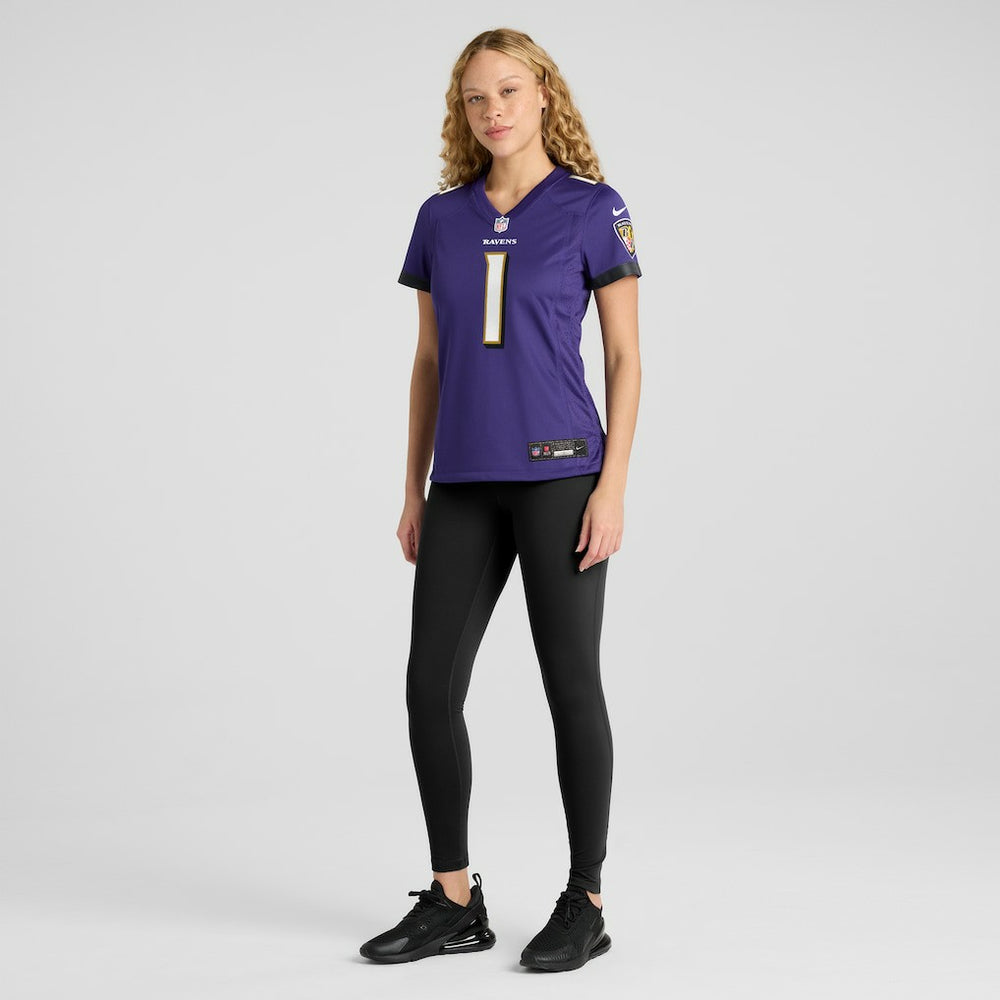 Baltimore Ravens Nike Number 1 Bride  Women's Game Jersey