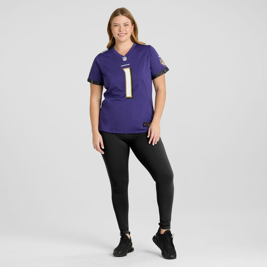 Baltimore Ravens Nike Number 1 Bride  Women's Game Jersey