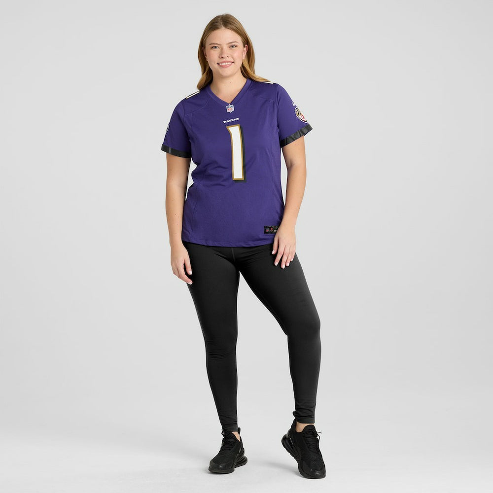Baltimore Ravens Nike Number 1 Bride  Women's Game Jersey