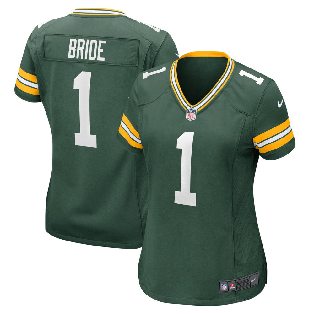 Green Bay Packers Nike Number 1 Bride  Women's Game Jersey