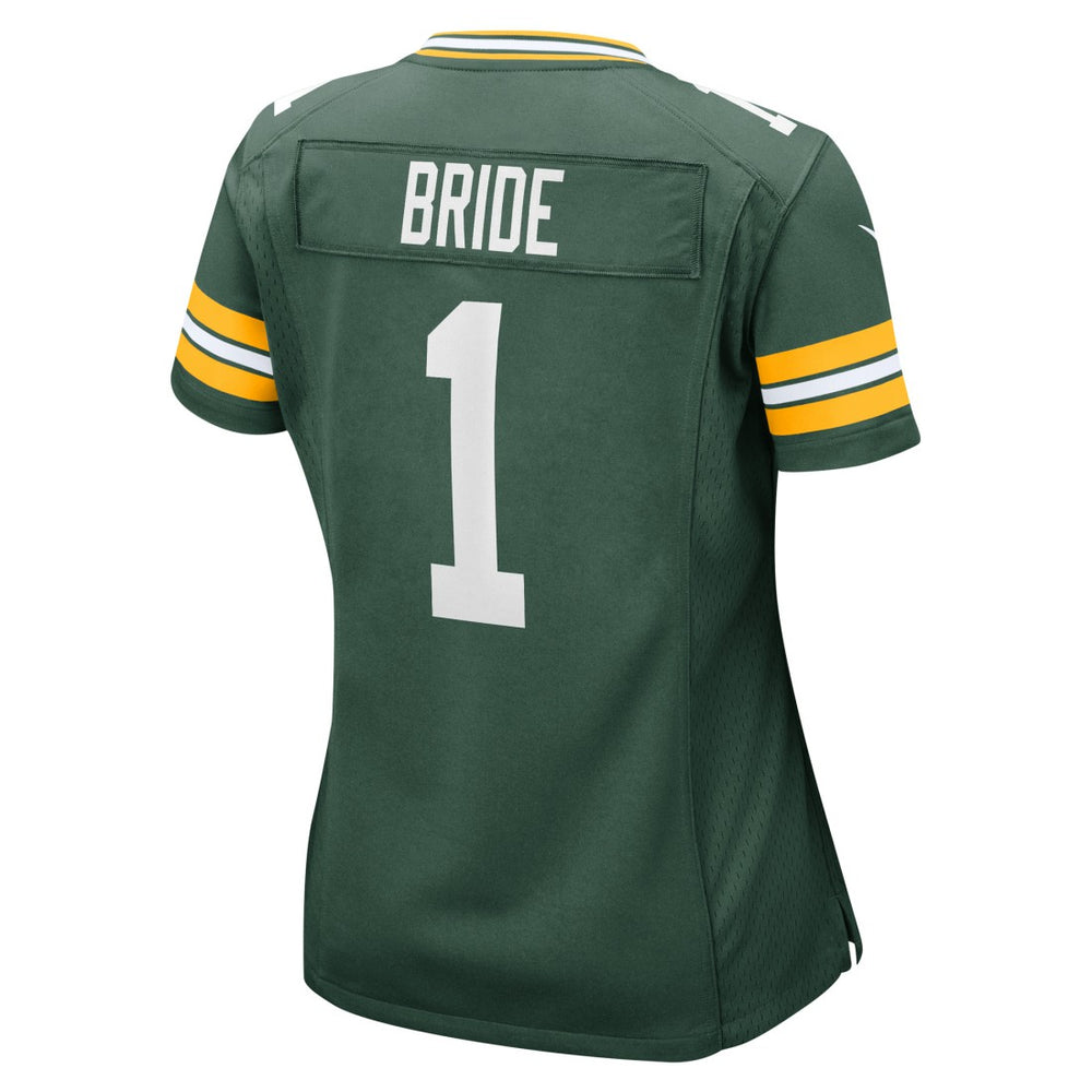 Green Bay Packers Nike Number 1 Bride  Women's Game Jersey
