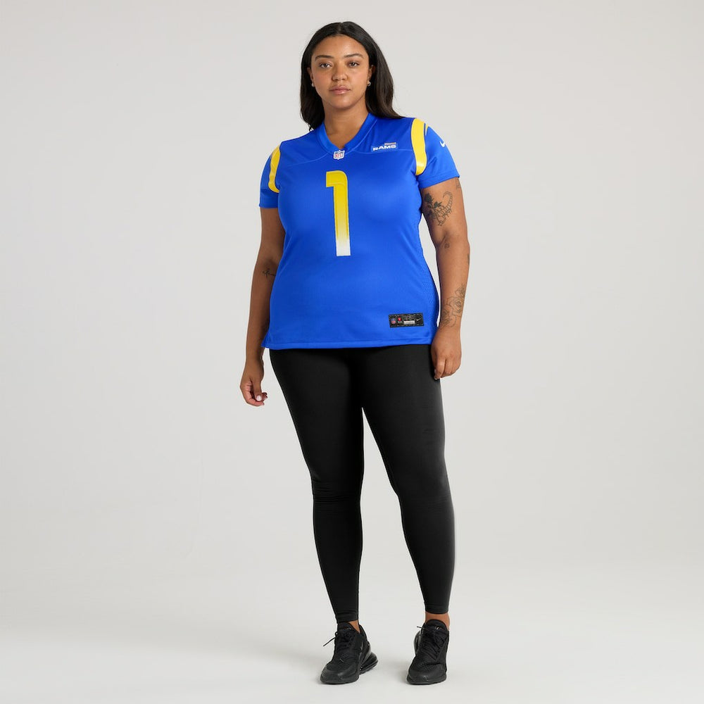 Los Angeles Rams Nike Number 1 Bride  Women's Game Jersey